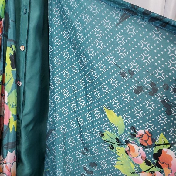 Johnny Was Zen Drapey Sleeveless Silk Floral Blouse - Picture 6 of 11